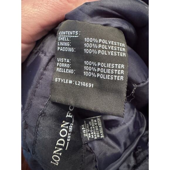 London Fog 24 Months Snow Bib Overalls Front Zip Insulated Ski Pant Navy Blue - Picture 5 of 6